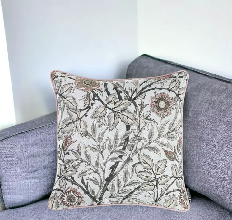 17" Blue and Pink Throw Pillow Cover