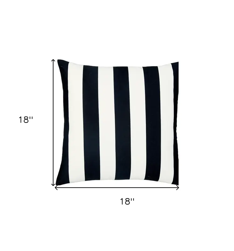18" Black and White Striped Throw Pillow Cover