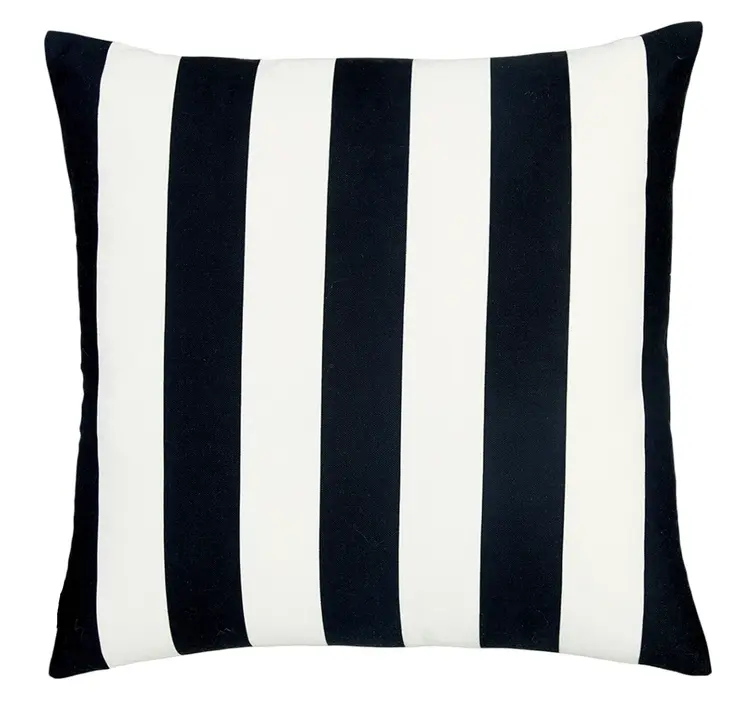 18" Black and White Striped Throw Pillow Cover