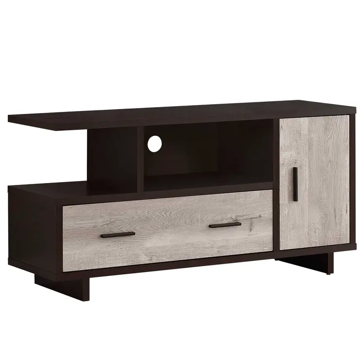 47" Wood Brown Cabinet Enclosed Storage TV Stand
