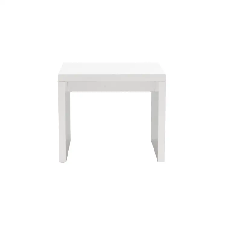 20" White Square End Table