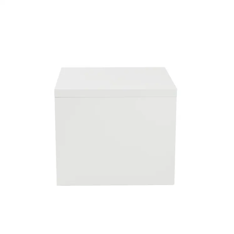 20" White Square End Table