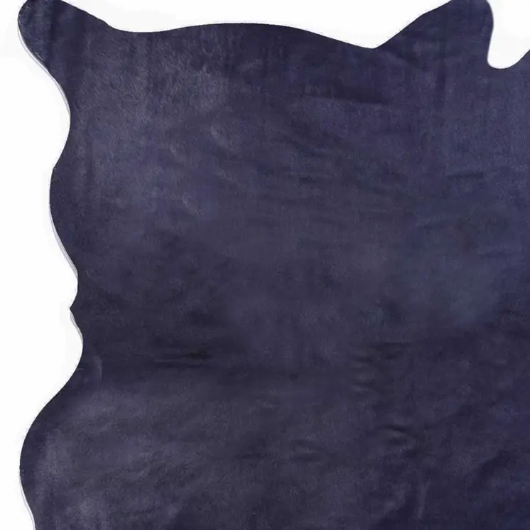 5' X 7' Navy Blue Cowhide Area Rug