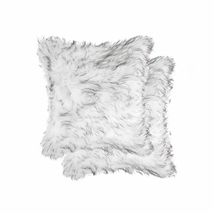 18" X 18" X 5" Gradient Gray Faux Fur  2Pack Pillow