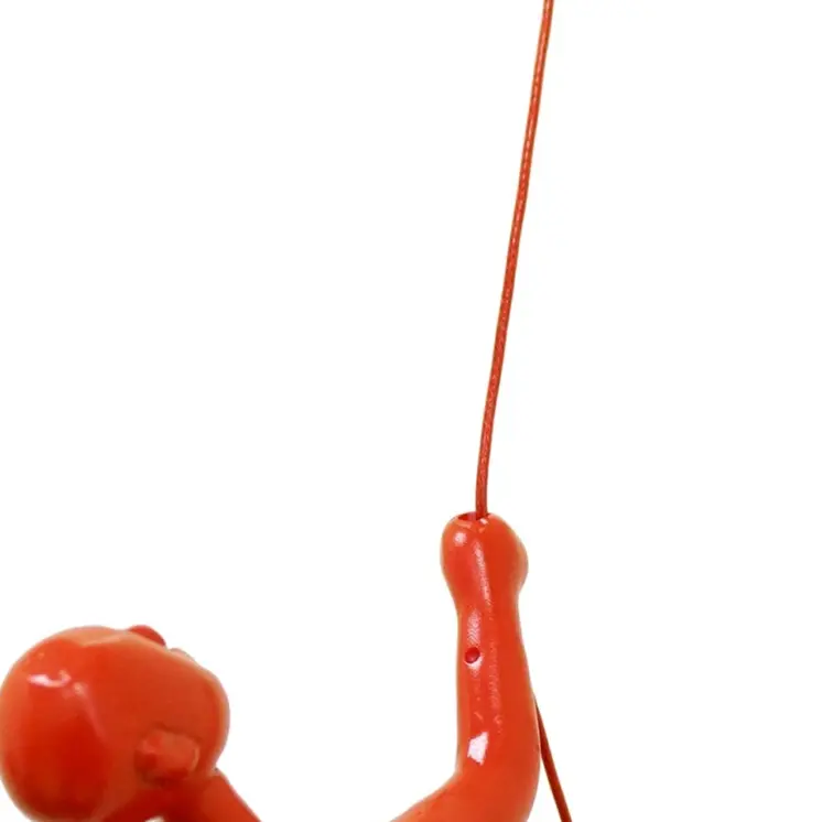 6" X 3" Red Resin Climbing Man Hanging Dimensional Sculpture