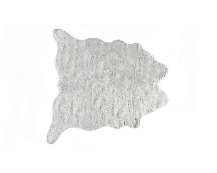 5' X 8' Gray Faux Fur Washable Area Rug
