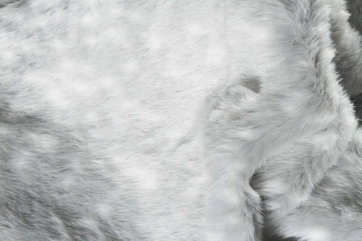 5' X 8' Gray Faux Fur Washable Area Rug