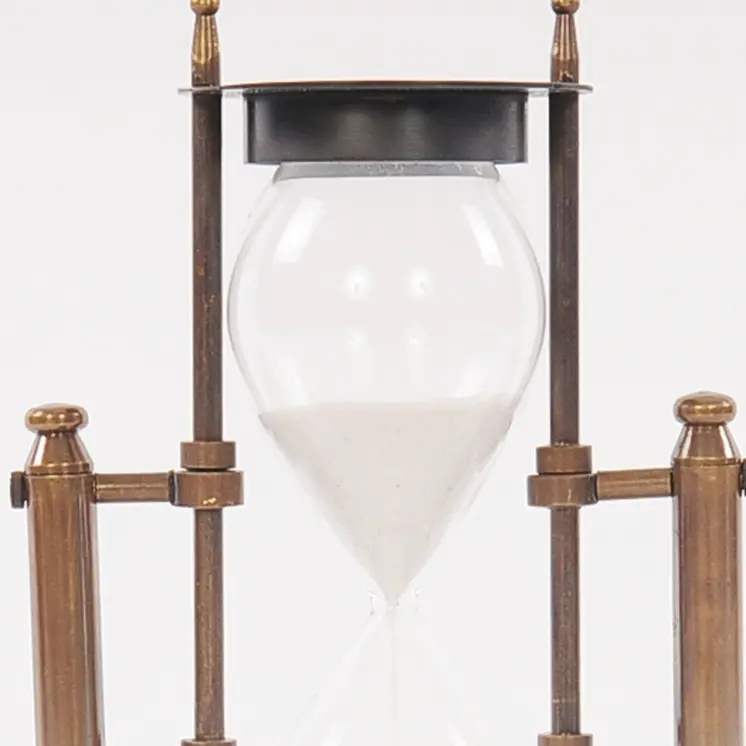 4.5" X 4.5" X 8.5" Brass Revolving Sandtimer