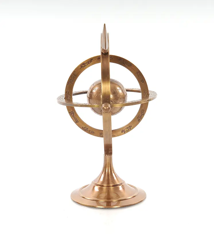 5.5" X 7" X 8.5" Brass Armillary