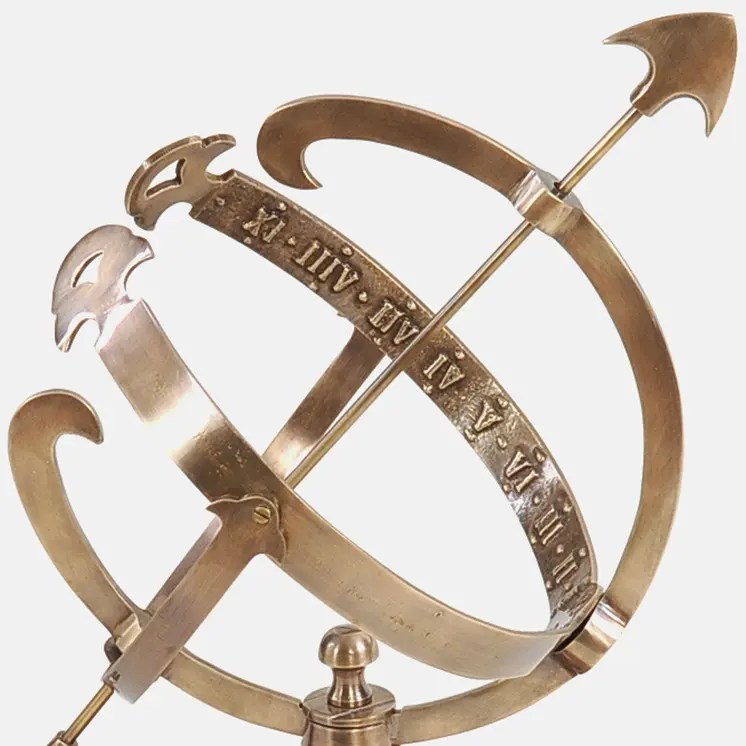 14" Brass And Black Metal Hand Painted Figurine Tabletop Sculpture