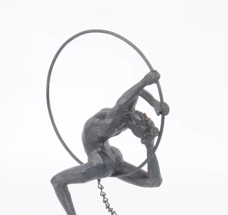 Athletic Man Hanging Ring Sculpture