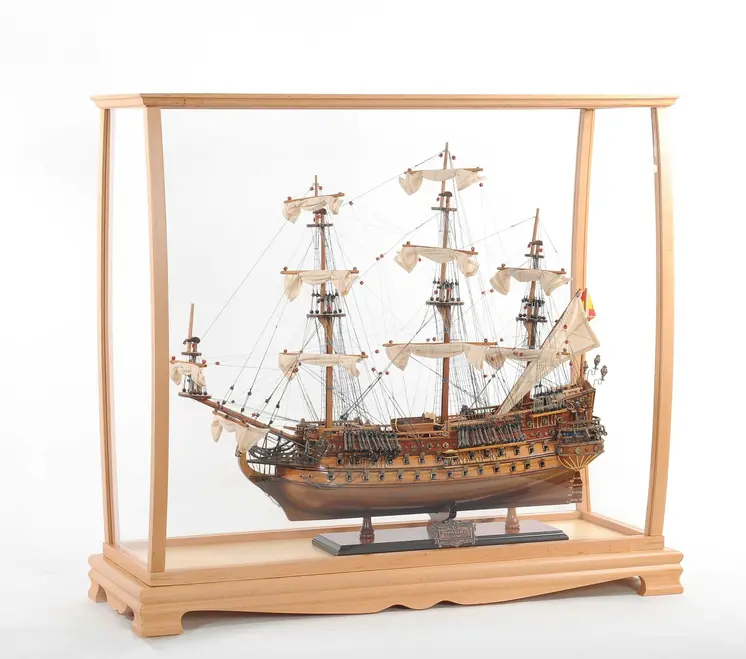 13" X 36" X 31.5" Display Case For Midsize Tall Ship Clear Finish