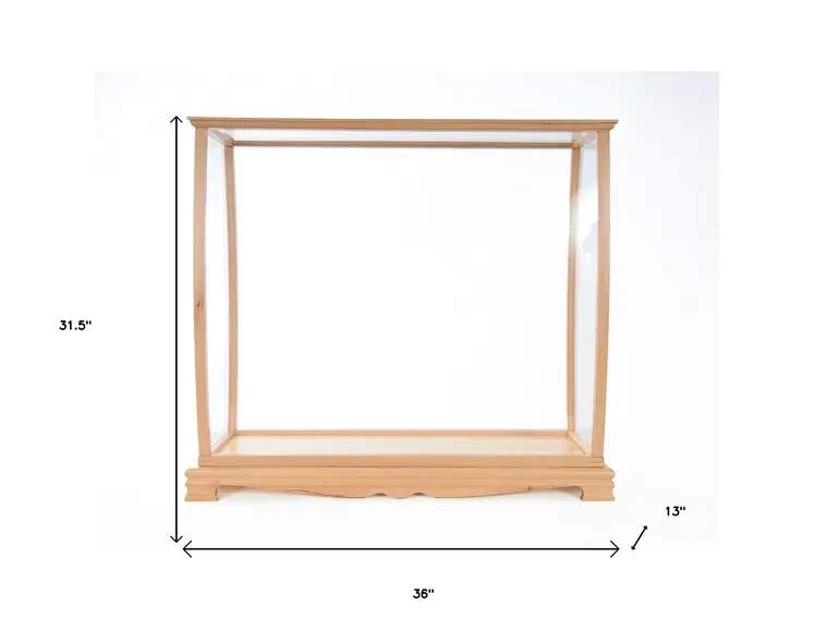 13" X 36" X 31.5" Display Case For Midsize Tall Ship Clear Finish