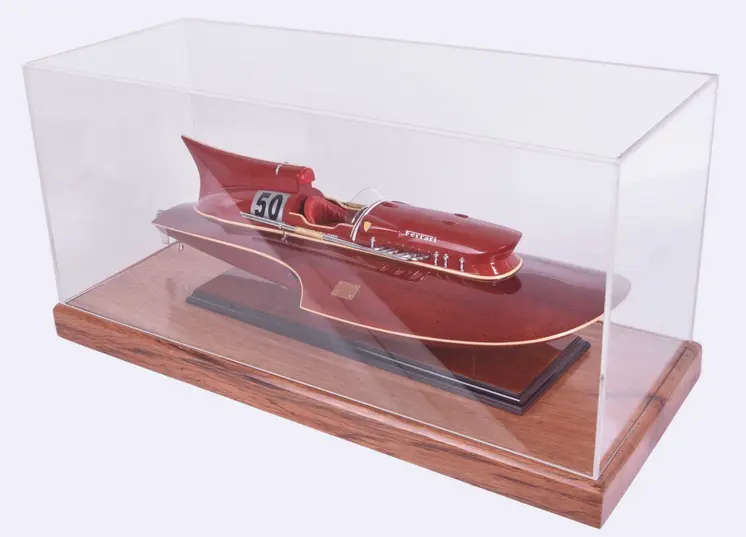 28" Wood Brown Glass Standard Display Stand