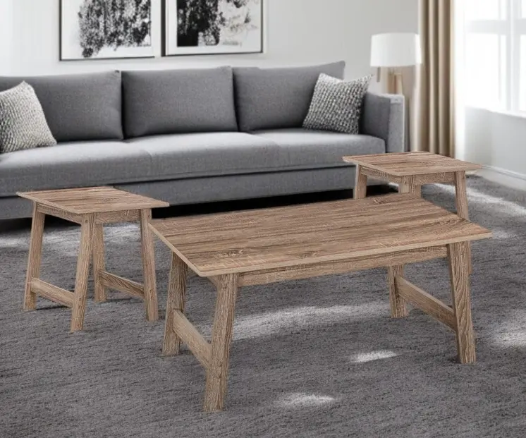 Set of Three 36" Taupe Coffee Table