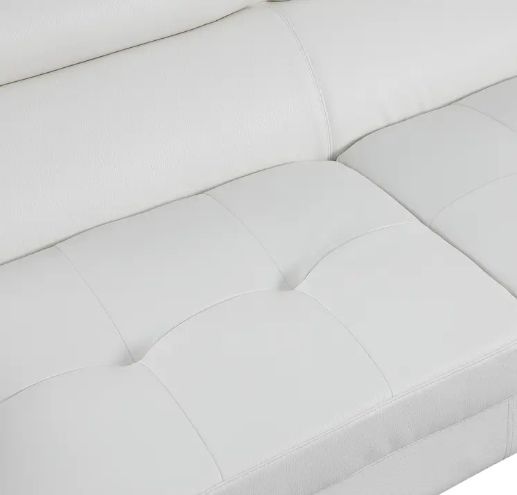 Gray Leather L Shaped Two Piece Corner Sectional