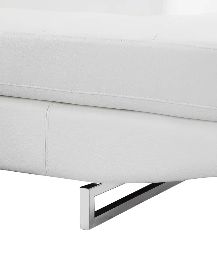 Gray Leather L Shaped Two Piece Corner Sectional