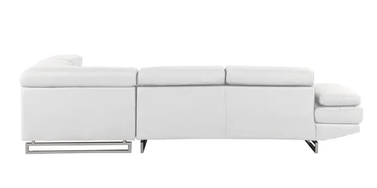 Gray Leather L Shaped Two Piece Corner Sectional
