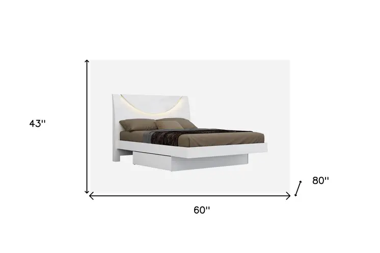 White Solid Wood Queen Bed Frame