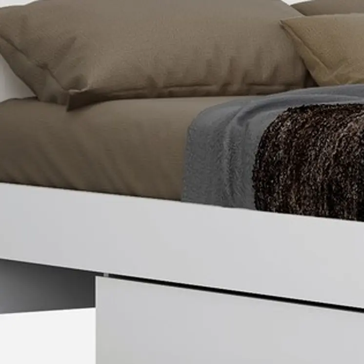 White Solid Wood Queen Bed Frame