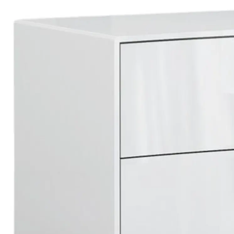 18" White Two Drawers Manufactured Wood Nightstand