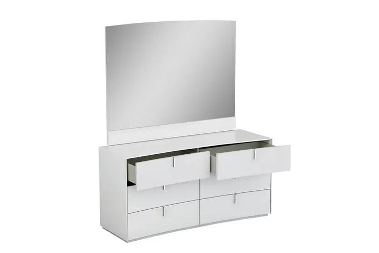 62" X 19" X 30" White  Dresser