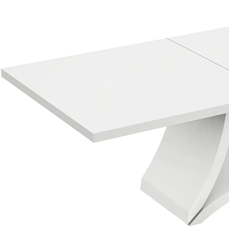 98" White Solid Manufactured Wood Dining Table