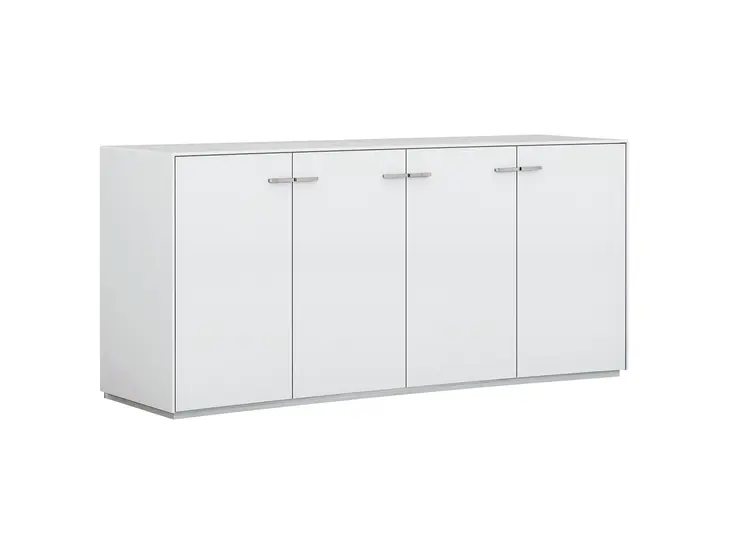 72" White Buffet Table with Four Doors