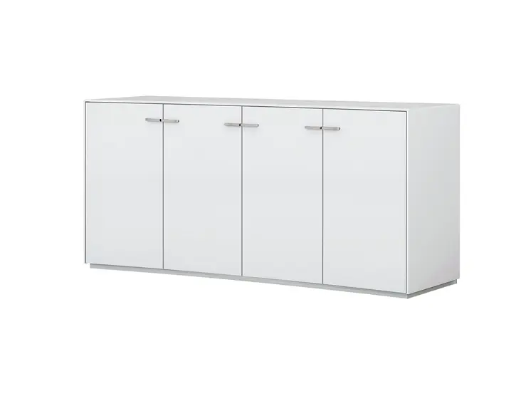 72" White Buffet Table with Four Doors
