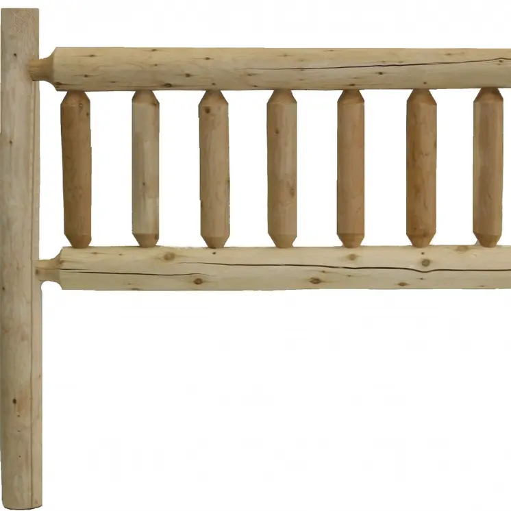 Natural Vintage Brown Finish Cedar Log Queen Headboard