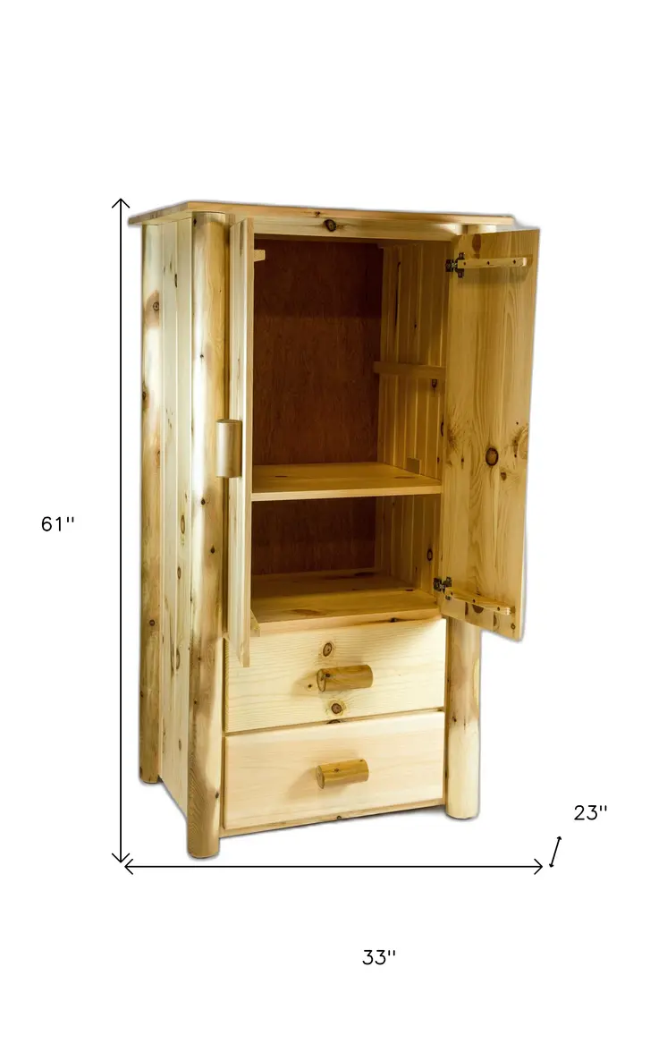 Natural Unfinished All Wood Armoire