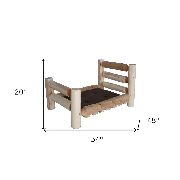 Rustic And Natural Cedar Log Large Replica Pet Bed