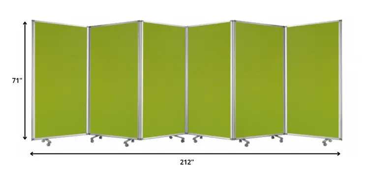 212 X 1 X 71 Green Metal 6 Panel Screen