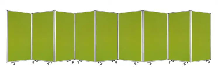 318" X 1" X 71" Green, Metal, 9 Panel, Screen