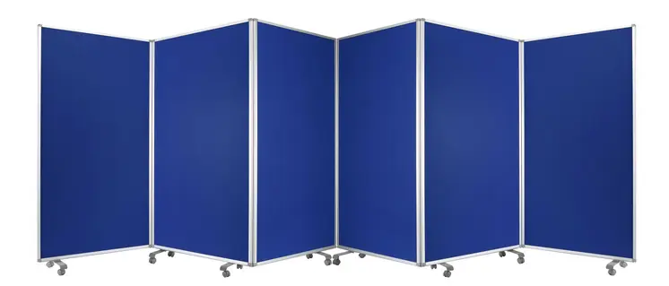 212 X 1 X 71 Blue Metal 6 Panel Screen