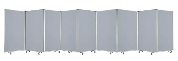 318" X 1" X 71" Metal, Grey, 9 Panel, Screen
