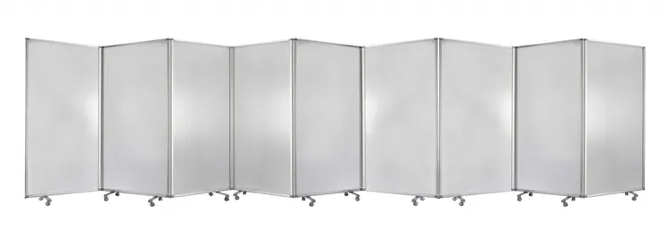 318" X 1" X 71" Clear Metal 9 Panel Resilient Screen