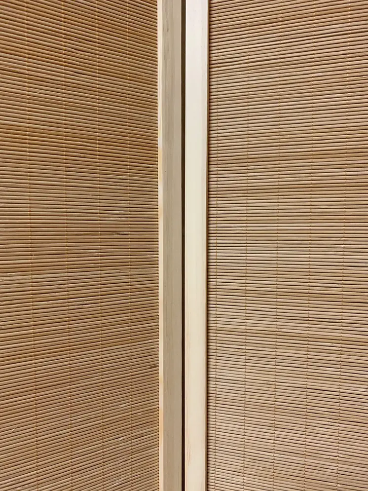 6" Light Bamboo 3 Panel Room Divider Screen