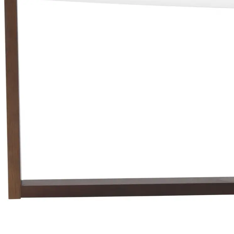 48" White and Brown Wood And Solid Wood Free Form Sled Coffee Table