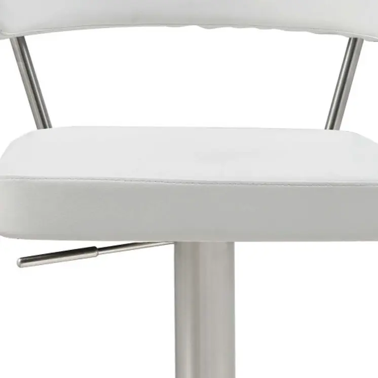 20 " White And Silver Stainless Steel Bar Chair
