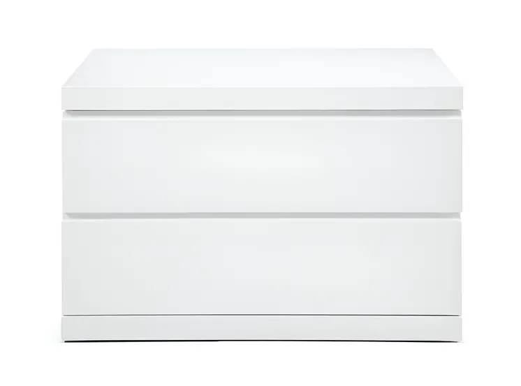20" White Wood Two Drawer Nightstand