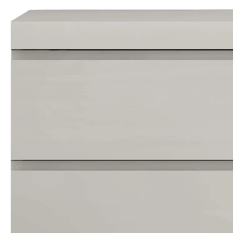 Modern Gray Woodgrain Finish 2 Drawer Nightstand