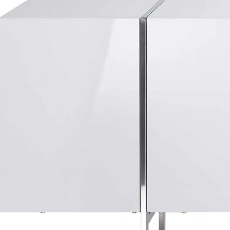 95" White Stainless Steel Solid Console Table
