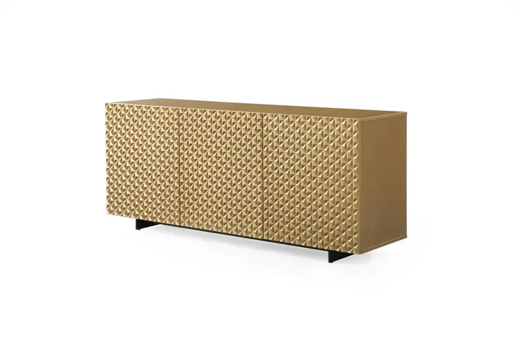 71" Gold and Black Steel Solid Console Table