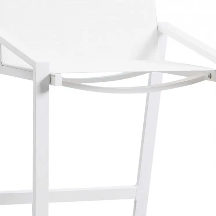 28" White Iron and Stainless Steel Counter Height Bar Chair