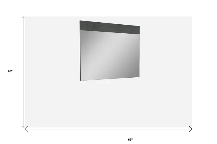 48" Gray Wood Framed Accent Mirror
