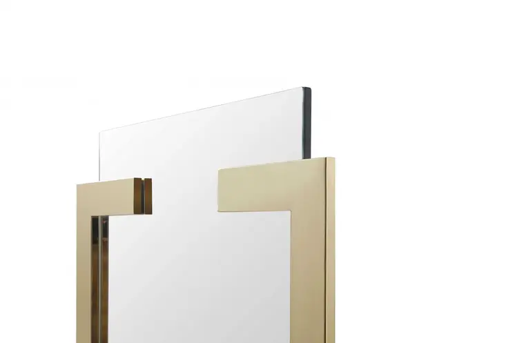 35" Gold Abstract Metal Framed Accent Mirror