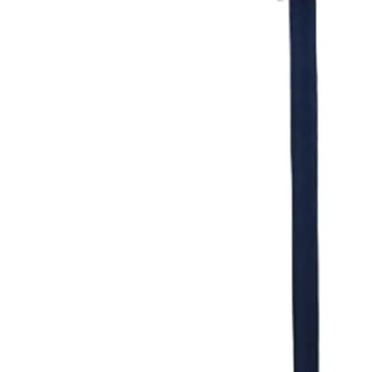 60" Black And White Floor Lamp With White Fabric Drum Shade