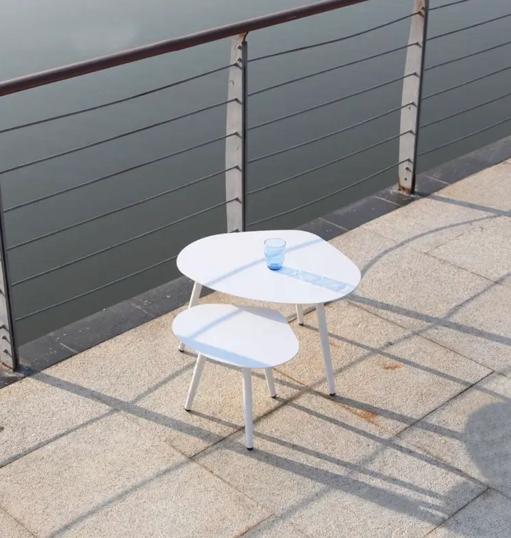16" White Aluminum End Table