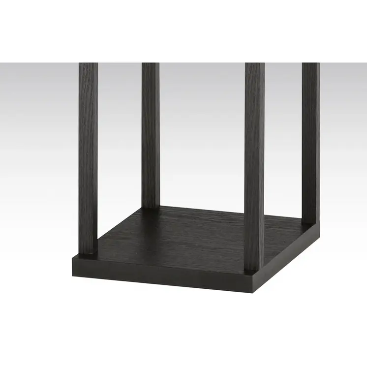 72" Black And White Solid Wood Column With White Cotton Shade